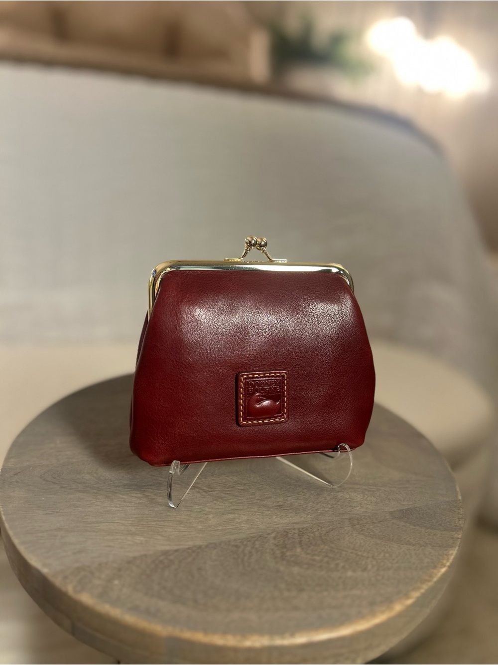 Dooney and Bourke Florentine Large Framed Purse In BORDEAUX